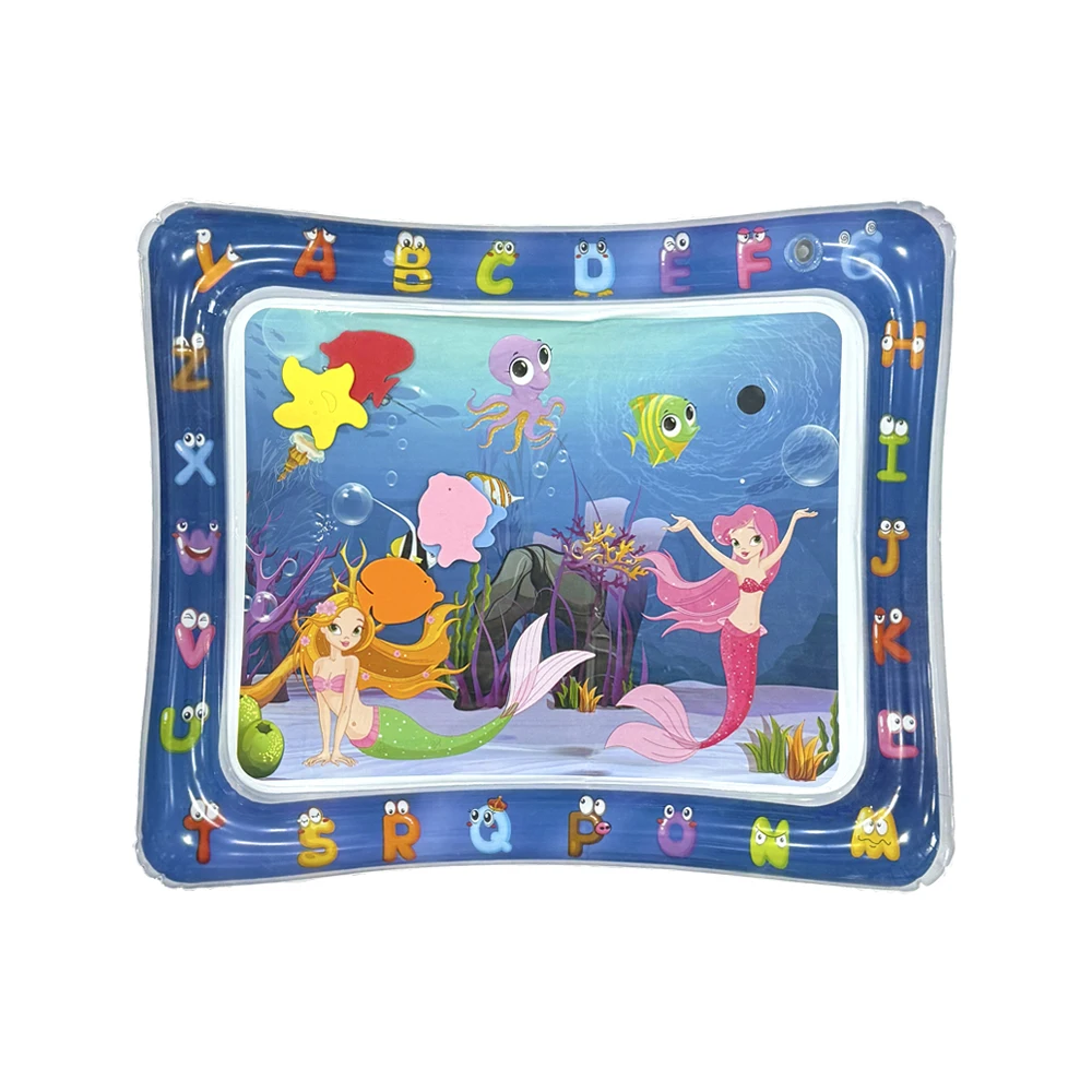 1pc tappetino da gioco gonfiabile in PVC modello sirena tappetino da gioco per bambini tappetino per bambini cuscino per tappetino per attività di educazione precoce per bambini