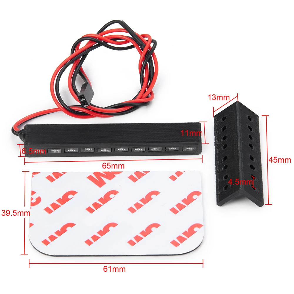 AXSPEED 32/65Mm Đỏ LED Đèn Thanh Trục SCX10 Wraith RR10 Traxxas TRX-4 D90 1/10 RC xe Bánh Xích Xe Mô Hình Trang Trí Phần