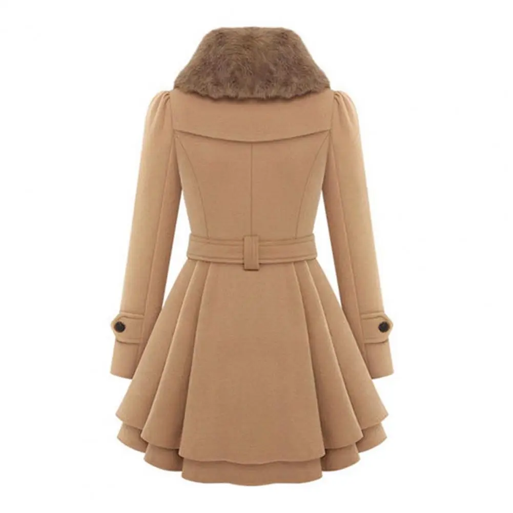 Mulheres trench coat grosso midi comprimento duplo breasted outono inverno coreano a linha bainha solta cintura apertada senhora vestido jaquetas