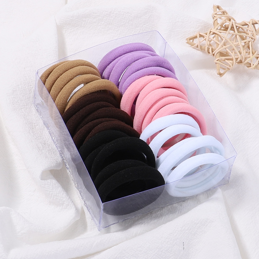 30 ชิ้น/เซ็ตผู้หญิงผมวงยืดหยุ่นผมสาวที่มีสีสันยางไนลอนแถบคาดศีรษะ Scrunchie เด็กผู้ถือหางม้าอุปกรณ์เสริมผม