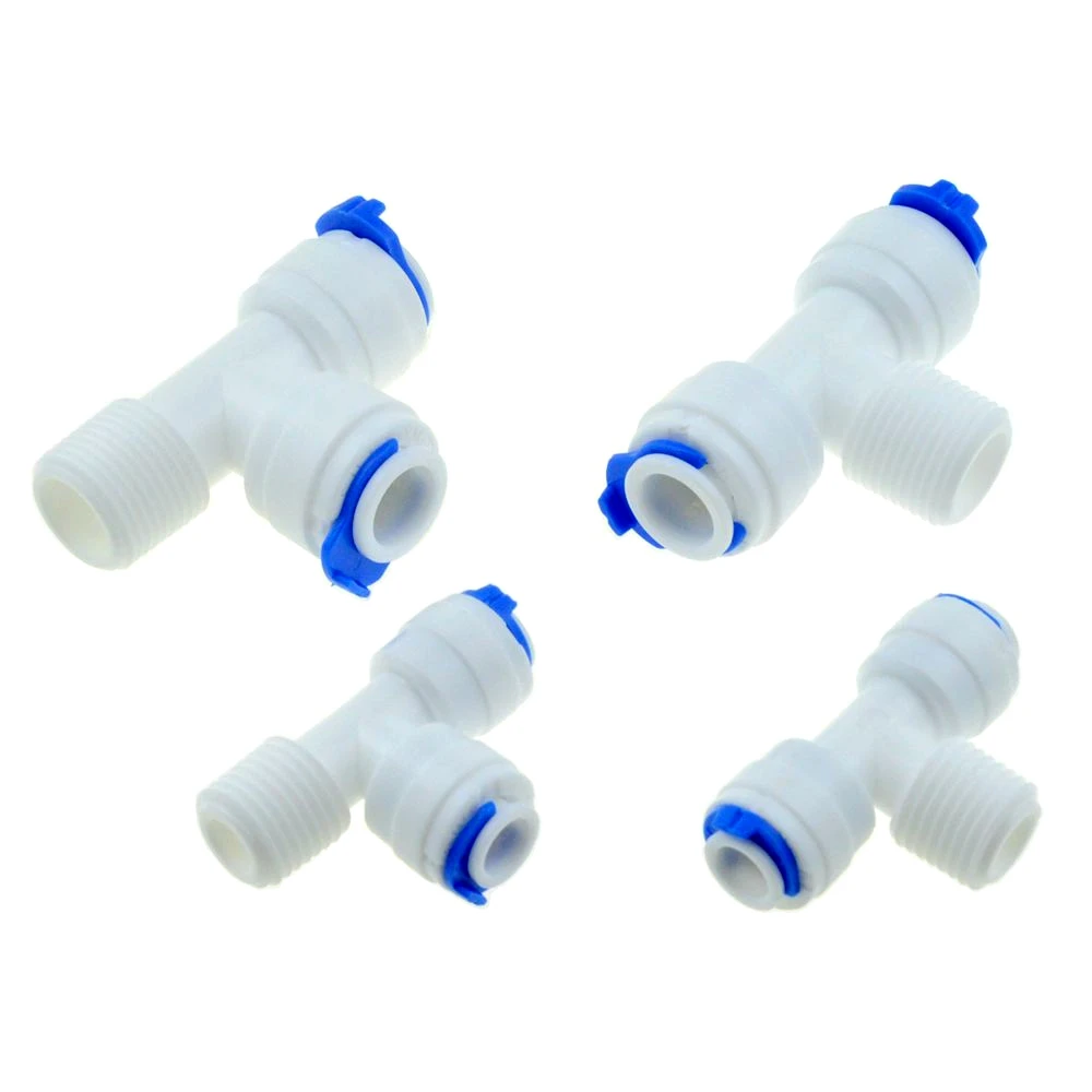 Raccord de tubería rápida de agua RO, manguera OD 1/4 3/8 1/8 1/4 1/2 3/8, conector de plástico de rosca macho hembra, purifica el agua de ósmosis inversa