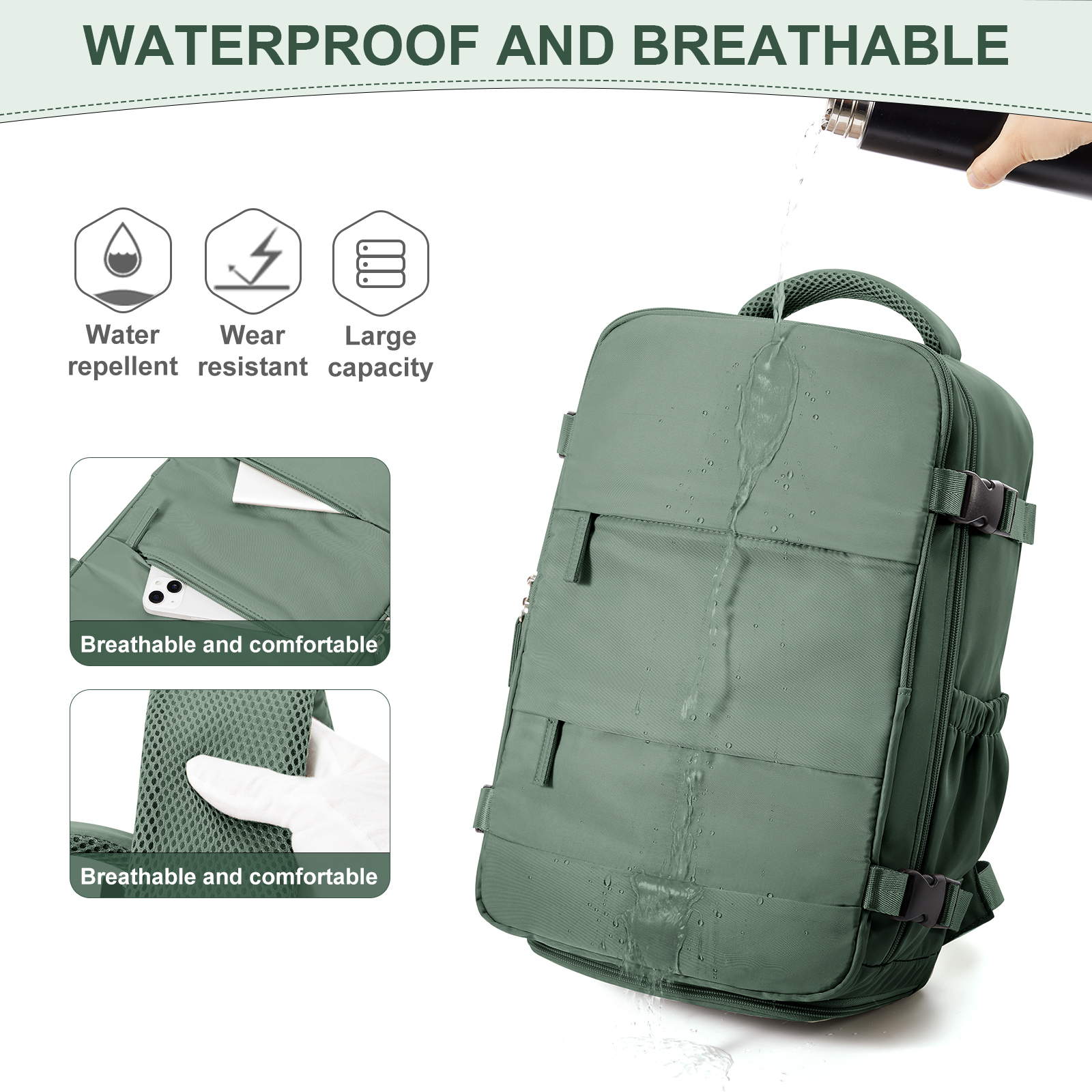 Mochila de viagem de cabine para homens e mulheres Ryanair Mochila Bagagem de mão Lazer Laptop Bag Cabin Bag 40x20x25