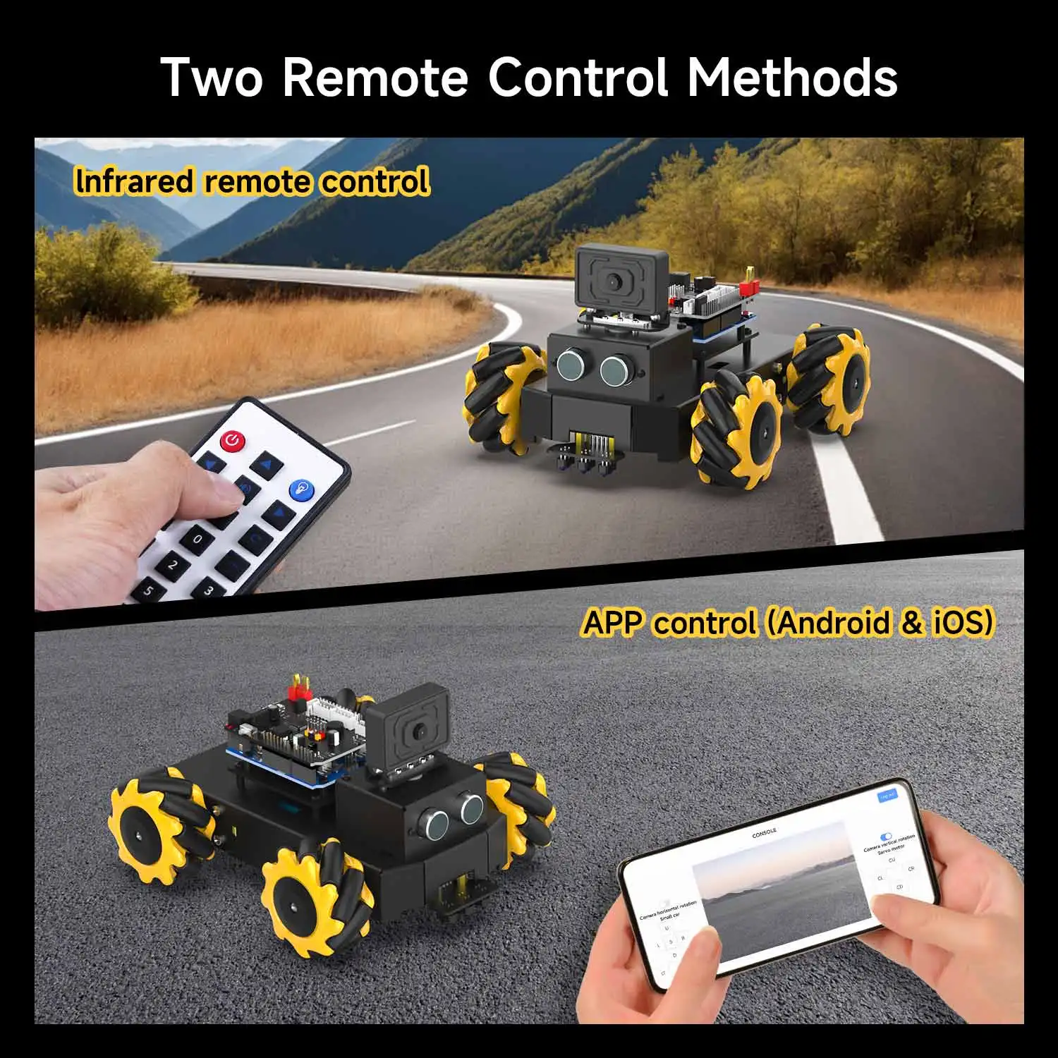 Yahboom UNO R3 Smart Robot Car Kit Roboduino V2 With ESP32 WiFi Camera Metal Body Educational Toy Robotic Kit DIY For Arduino