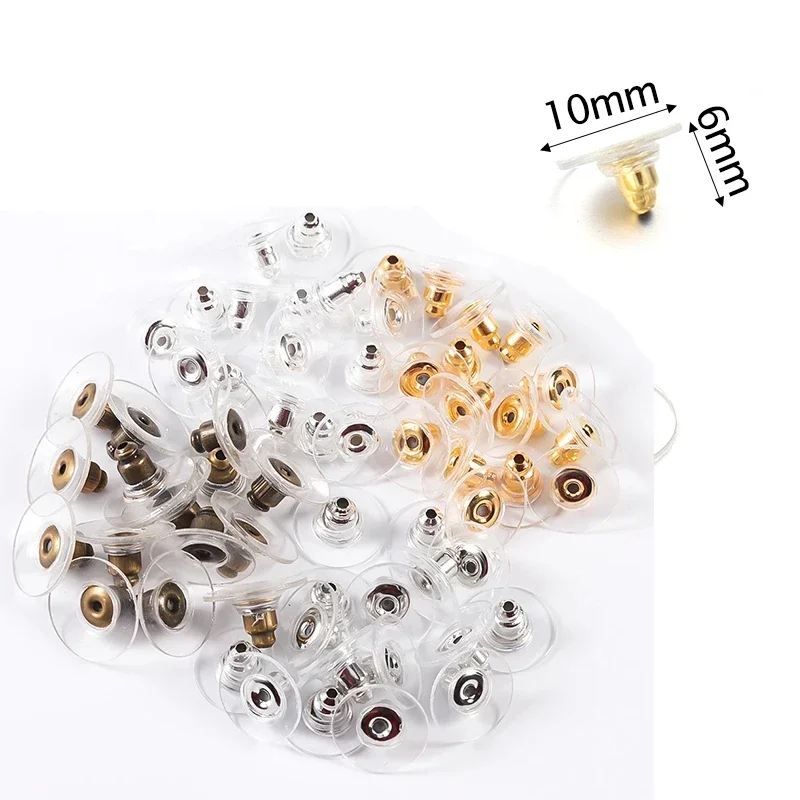 100 teile/los Gummi Ohr Stopper Earnuts Stud Ohrring Zurück Liefert Für DIY Schmuck Machen Zubehör Großhandel