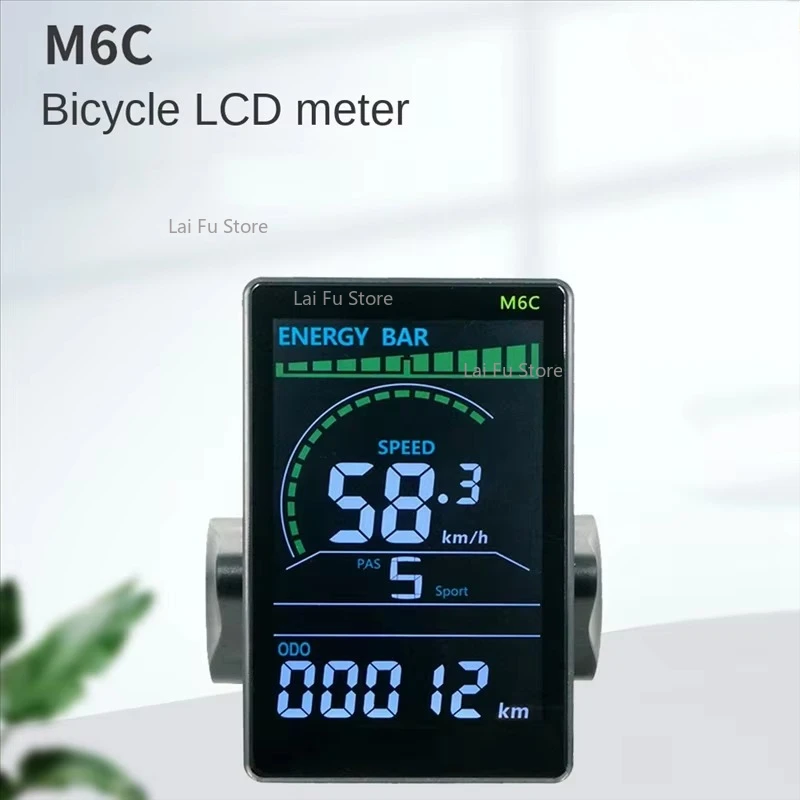 M6C Elektrofahrrad LCD-Display Messgerät 24V-60V E Scooter LCD-Panel Farbbildschirm mit USB für Mountainbike (5PIN)