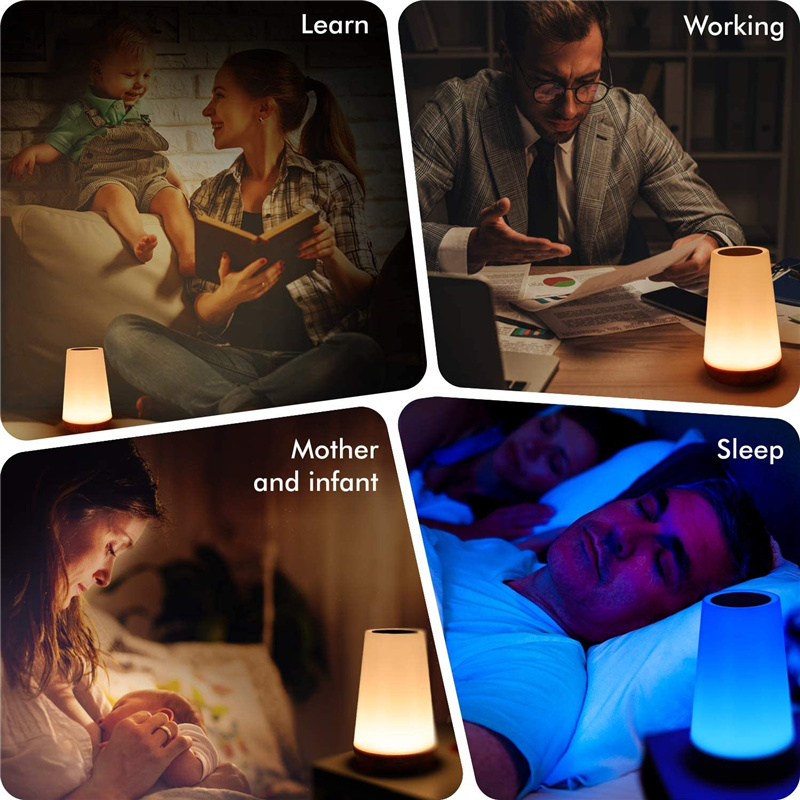 Nachtlicht mit 13 Farbwechseln, RGB-Fernbedienung, Touch-dimmbare Lampe, tragbare Tisch-Nachttischlampen, wiederaufladbare USB-Nachtlampe