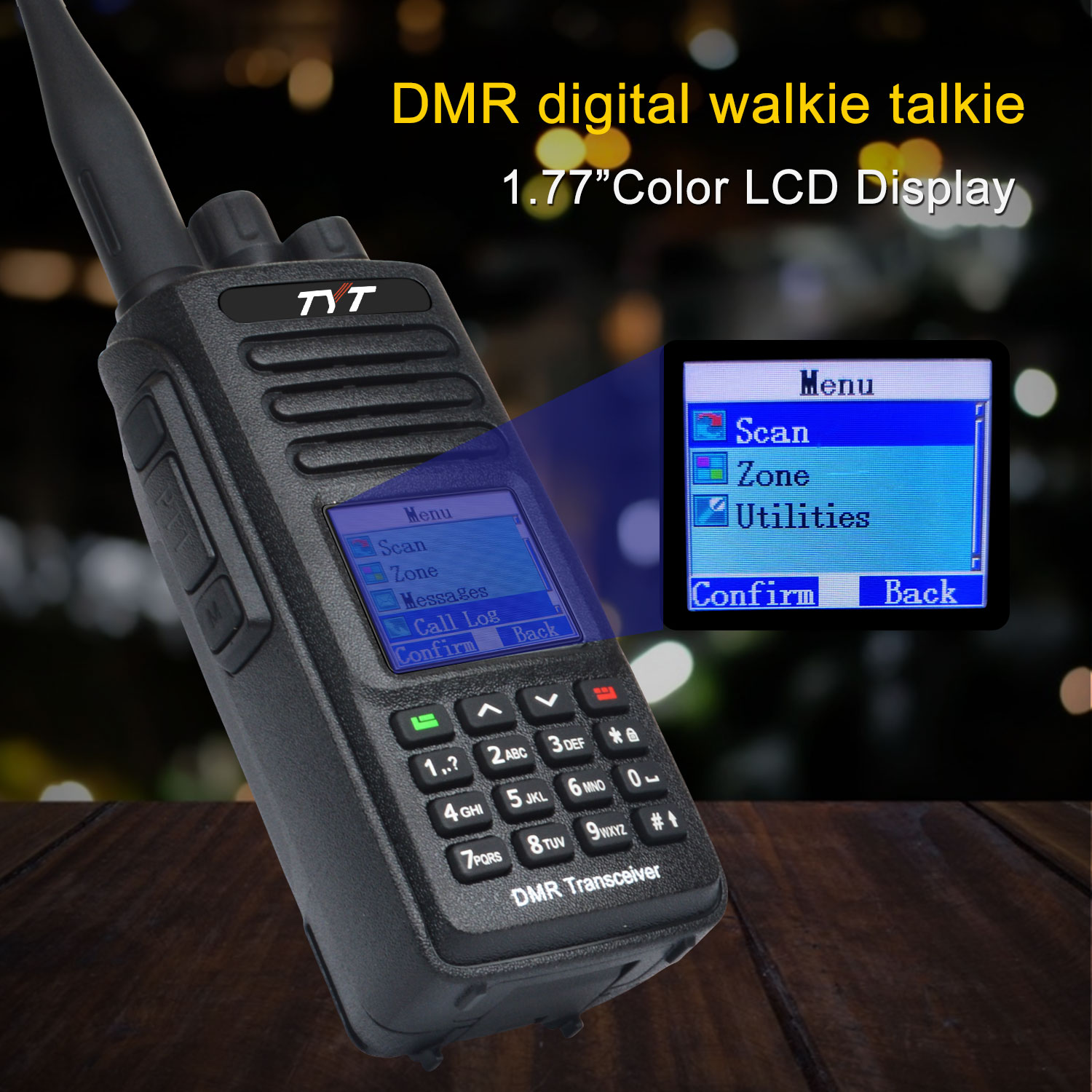 TYT MD-UV390 10W IP67วอล์คกี้ทอล์คกี้ VHF UHF Dual Band การเข้ารหัส AES256 DMR Digital walkie talkie พร้อมแบตเตอรี่2800mAh USB-C