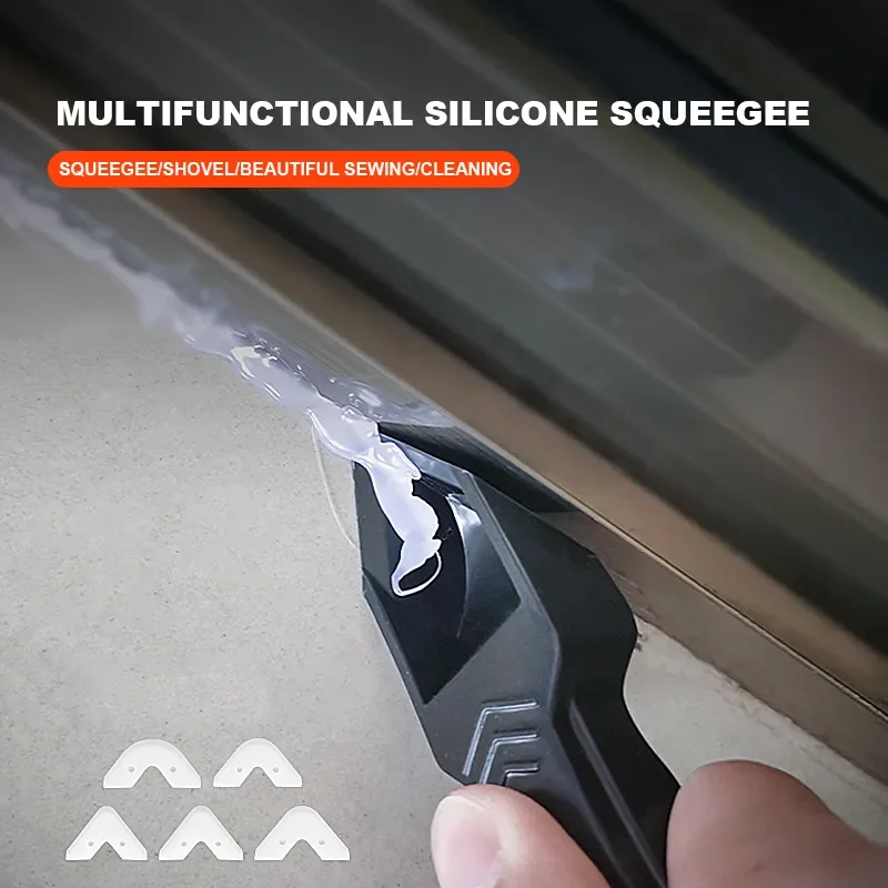 5 in 1 Silicone Spatula Window Cleaning Tool Sealant Smooth Remover Squeegee Caulk Organizer Silicon Scraper Smooth Grout Kit