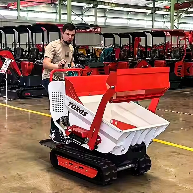 Factory Price Crawler Dumper 500kg Manual Tracked Dumper Agricultural Self Loading Hydraulic MINI Dump Truck customization Sale