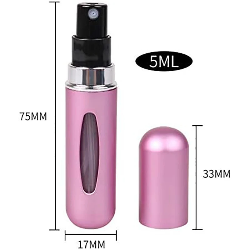1/2/5Pcs Perfume Spray Bottle 5ml Mini Portable Refillable Aluminum Atomizer Bottle Container Perfume Refill Travel Cosmetic