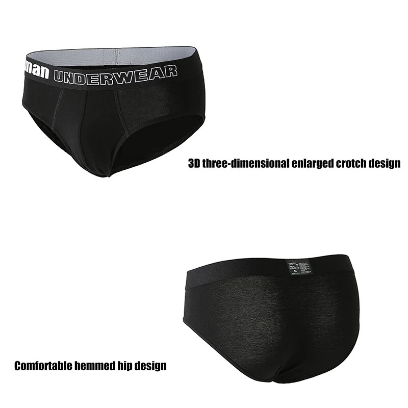 Bragas de algodón para hombre, pantalones triangulares de color sólido, ropa interior de alta elasticidad, pantalones cortos cómodos, ropa interior transpirable a la moda, 6 piezas