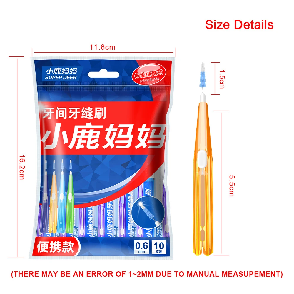Fawnmum Bàn Chải Kẽ Răng Sạch Giữa Răng Bàn Chải Đánh Răng Vệ Sinh Răng Miệng Dụng Cụ Nha Khoa Chỉnh Nha Di Động 0.6-1.2Mm