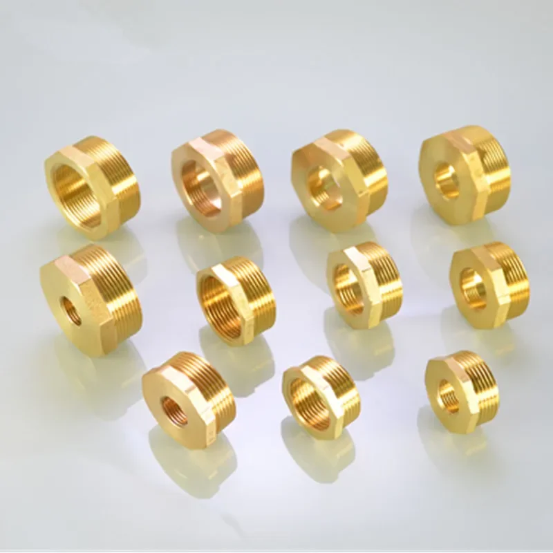 Đồng Lục Giác Bushing Giảm Tốc Ống 1/8 1/4 3/8 1/2 3/4 F Đến M Ren Giảm Đồng Nước Khí Adapter đầu Nối Cổng Kết Nối