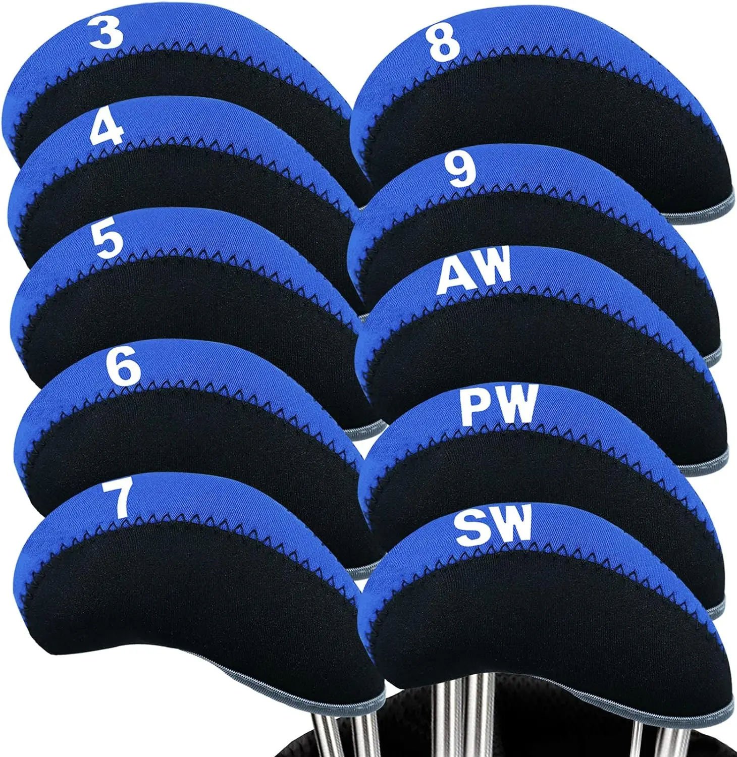Cubiertas de cabeza de hierro para Golf, juego de 10 piezas, Protector de cabeza de Putter, ligero, duradero, portátil, Universal, palos de hierro