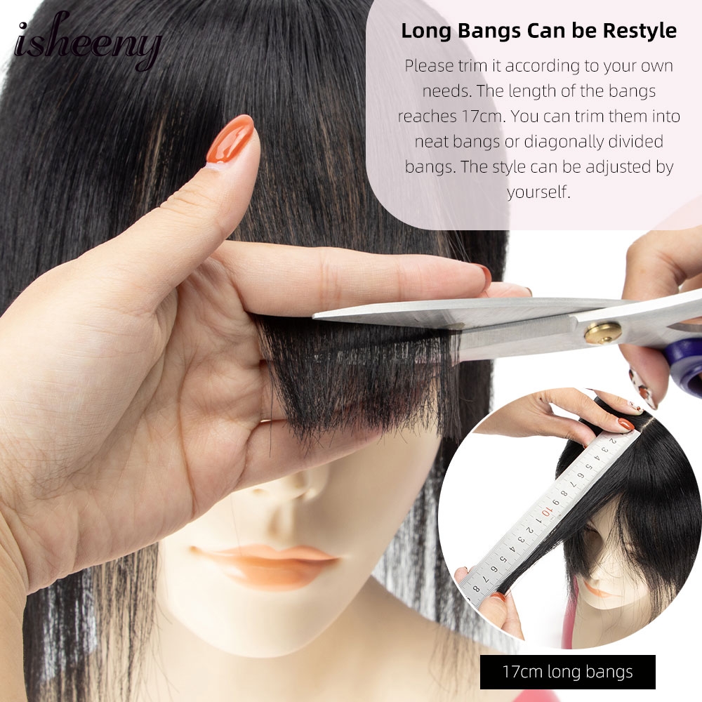 Isheeny 8" 10" 12" 14" 18" Mittelteil Echthaarteile Braune Farbe Damen Topper mit Pony 13x13cm Basis 100 % Echthaar