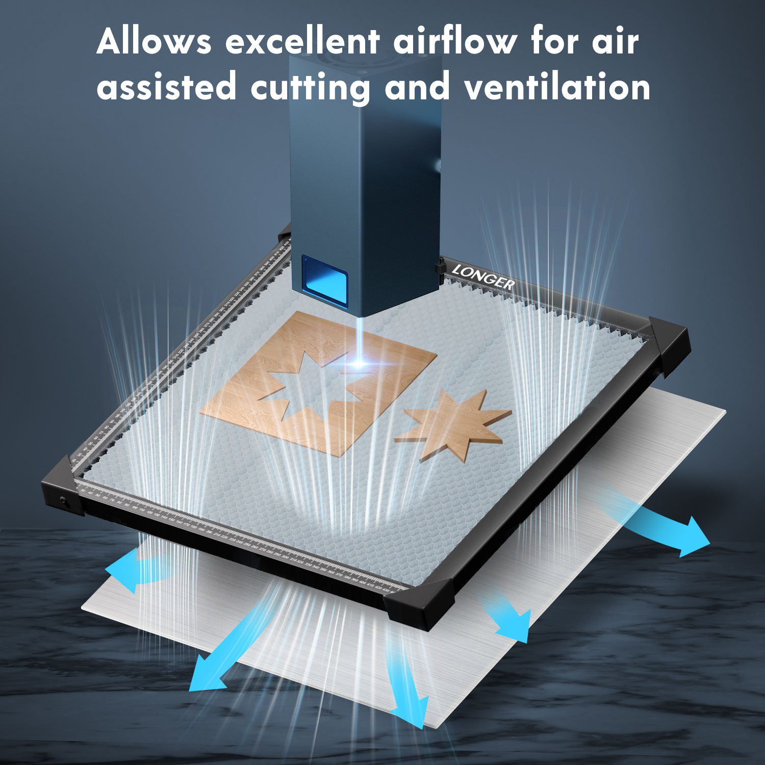 Laser Cutting Aluminum Panel Honeycomb Working Table for CO2 or diode Laser Engraver Cutting Machine 500x500x22mm