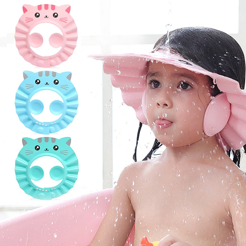 Gorro de champú para bebé, visera de baño duradera, ajustable, para ducha de bebé, protege los ojos, a prueba de salpicaduras, Escudo de lavado de pelo para bebé