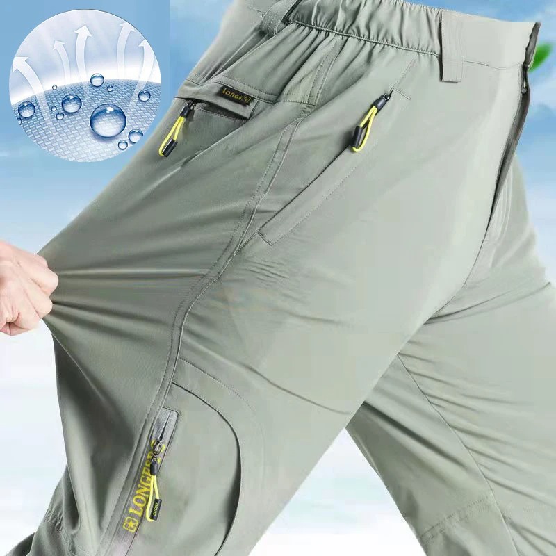 Outdoor Eis Seide Schnell Trocknende Hosen für Männer Sommer Dünne Elastische Atmungsaktive Sprint Hosen Bergsteigen Hosen Lose Sport Casu