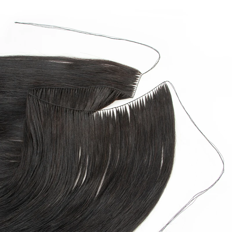 Extensões de cabelo de penas, linha de peixe natural, cabelo humano, não remy, micro anéis invisíveis, trama de extensão de cabelo, 100 fios