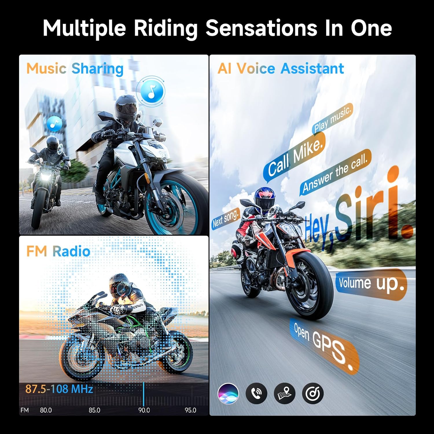 Auriculares de intercomunicación para motocicleta Moman, sistema de comunicación tipo águila Moman H2E con chips duales para audio, sonido HiFi multitarea