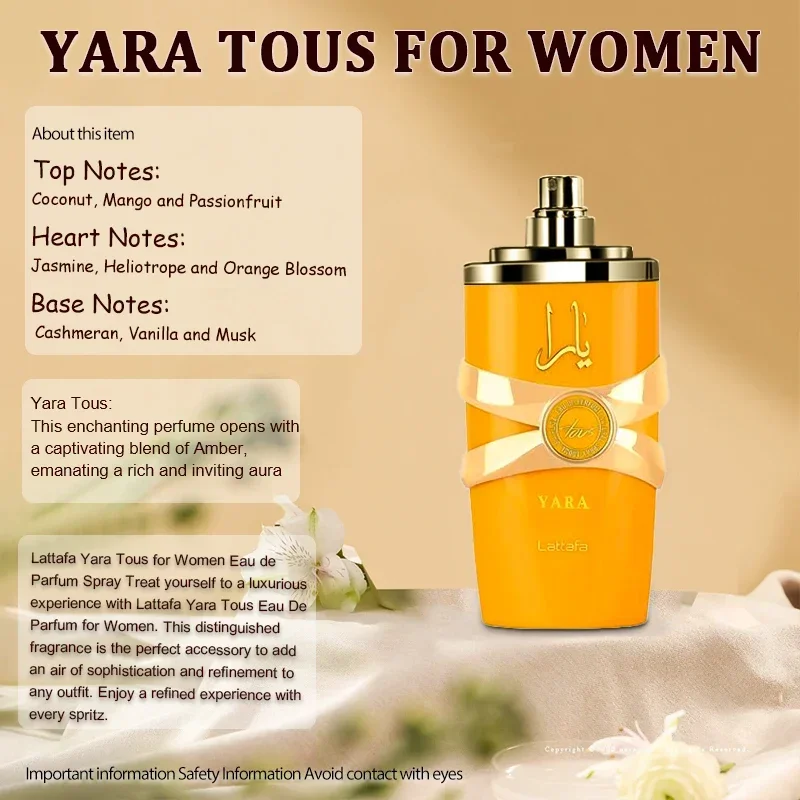 100ml น้ําหอมสําหรับชาย Original สเปรย์น้ําหอมระงับกลิ่นกายสําหรับบุรุษและสตรีของขวัญ Yara Moore Douce Asad A Lasting Date Deodorants