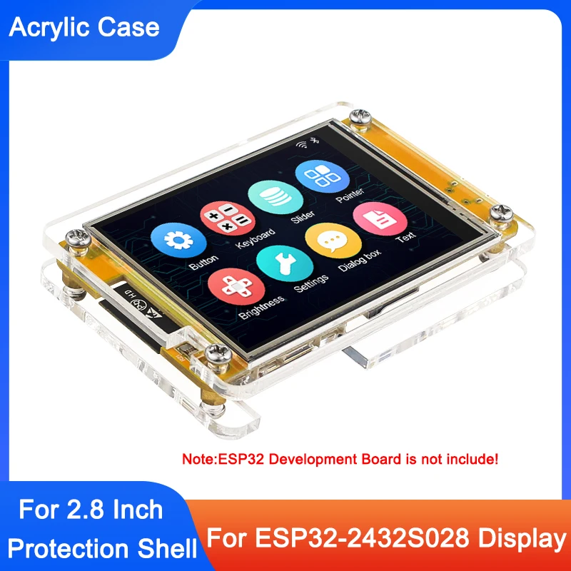 Акриловый чехол для 2,8-дюймового экрана ESP32, макетная плата, ЖК-дисплей TFT-модуль с сенсорным управлением для Arduino LVGL ESP32-2432S028