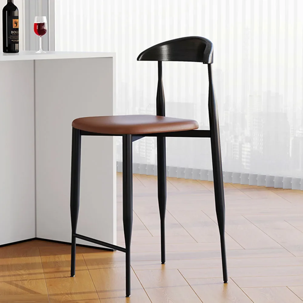 Modern Comfortable Bar Stools Aesthetic Counter Designer Ergonomic Makeup High Dining Chair With Back Balcony Library Furniture