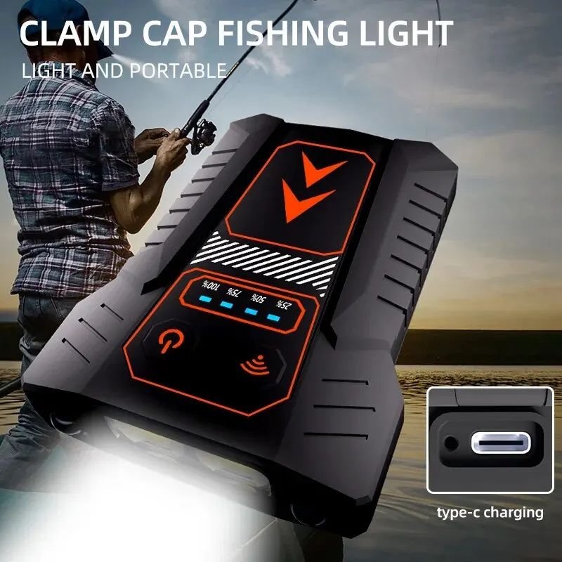 Luz noturna à prova d'água para pesca, iluminação led ao ar livre, luz forte, carregamento de longa resistência, luz de indução inteligente