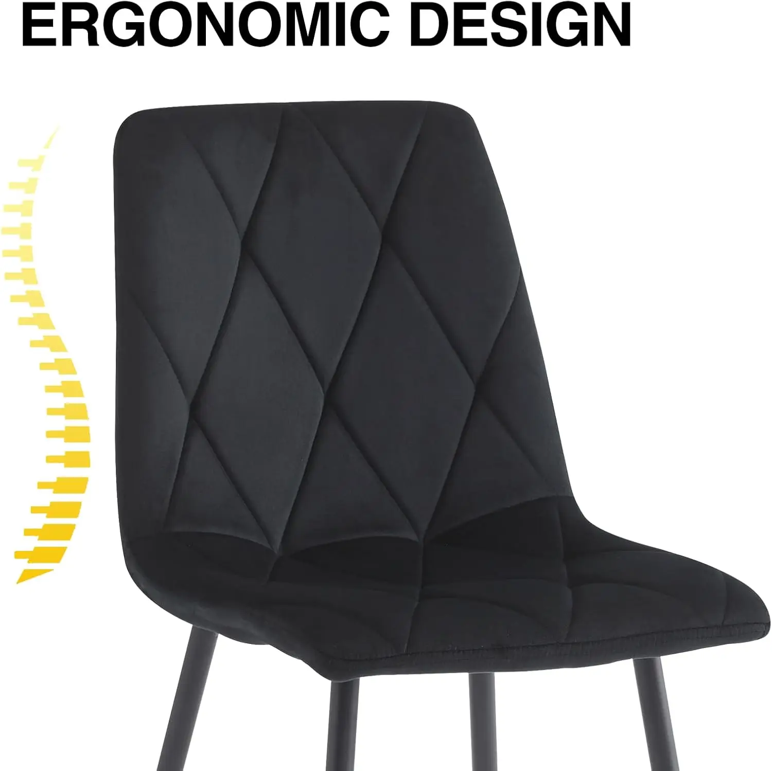 Hand Set of 6 Dining Chairs for Dining Room Living Room, Velvet Fabric Kitchen Chairs Set with Upholstered Seat Backrest