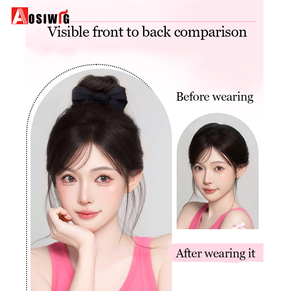 Synthetische Boog Haar Klauw Clip Chignon Rommelig Broodje Klauw Clip in Haarstuk Golvend Krullend Haar Broodje Paardenstaart Extensions Haarstukjes voor Wo