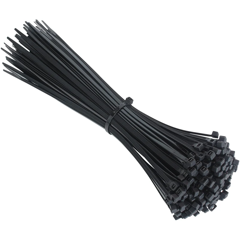 Nhựa Nylon Thắt 100 PCS Đen 5X300 Vỏ Dây Cáp Gắn Vòng 3X200 Vỏ Dây Cáp Dây Kéo Với 5X200 Tự khóa Nylon Vỏ Dây Cáp