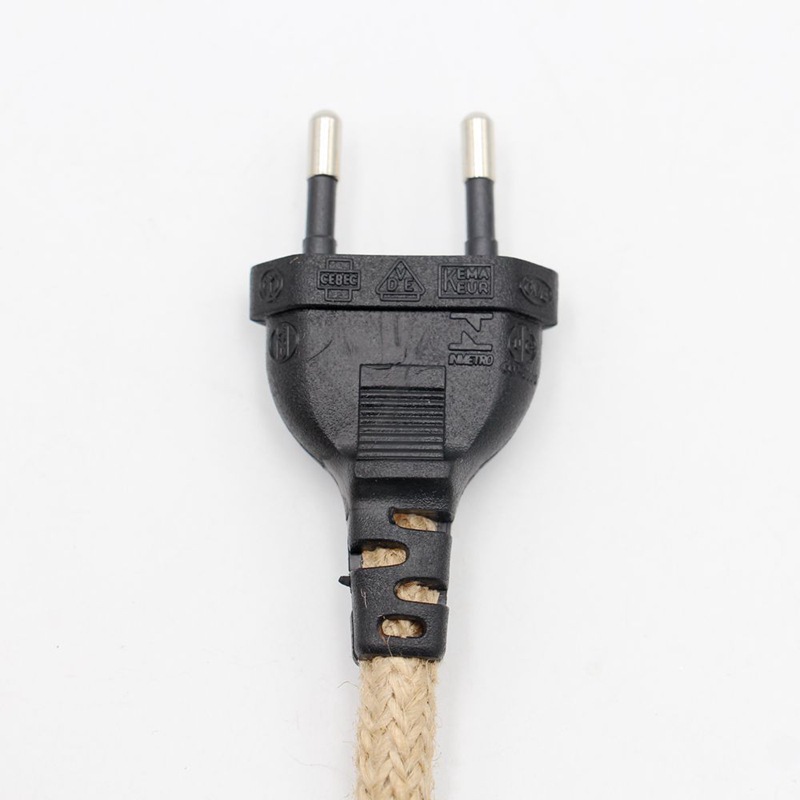 GANRILAND EU Stecker Netzkabel Twisted Hanf Seil Dekorative E27 Buchse Kupfer Lampe Basis Kabel 2M 220V Elektrische draht Für Beleuchtung