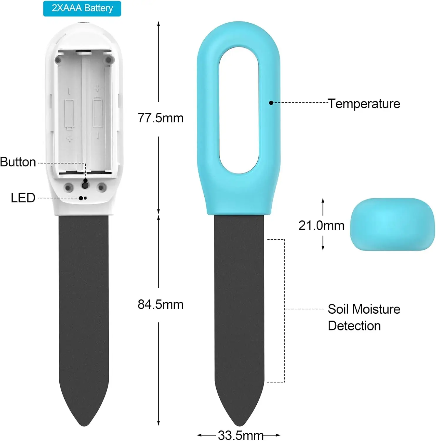 Tuya-probador inteligente de suelo Zigbee con Bluetooth, Sensor de humedad, temperatura, aplicación de teléfono móvil, Monitor en tiempo Real para plantas y jardín
