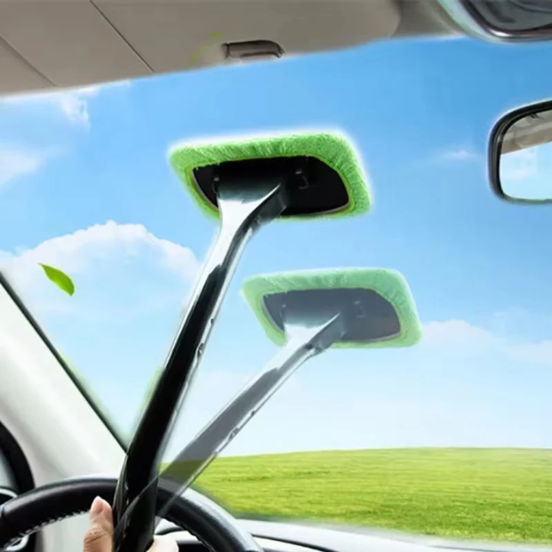 Herramienta de limpieza y lavado de coche con mango largo, limpiador de ventanas de coche, Kit de lavado, limpiaparabrisas, limpiador de limpiaparabrisas de microfibra, cepillo de limpieza