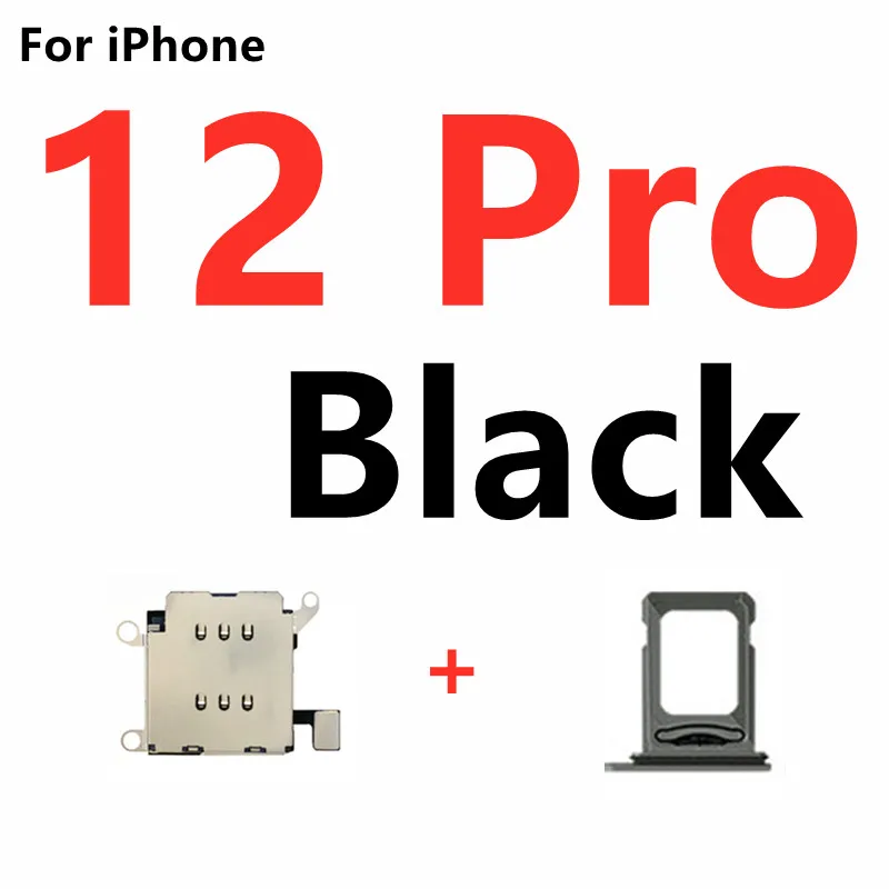 Dual Sim Đầu Đọc Thẻ Cổng Kết Nối Cáp Mềm Nơ Cho iPhone 12 Pro Max Khay Sim Khe Đựng Linh Kiện Thay Thế