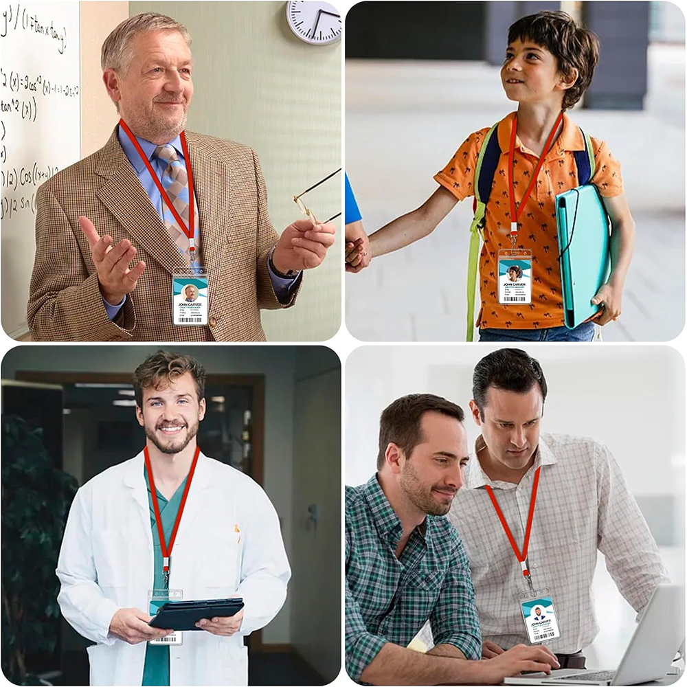 50pcs Lanyard For Badge Holder With Security Clip