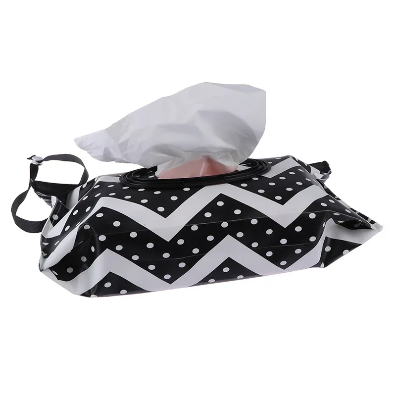 Baby Natte Doekjes Pouch Leuke Snap-Strap Hervulbare Natte Doekjes Tas EVA Flip Cover Tissue Box Outdoor Nuttig Kinderwagen accessoire