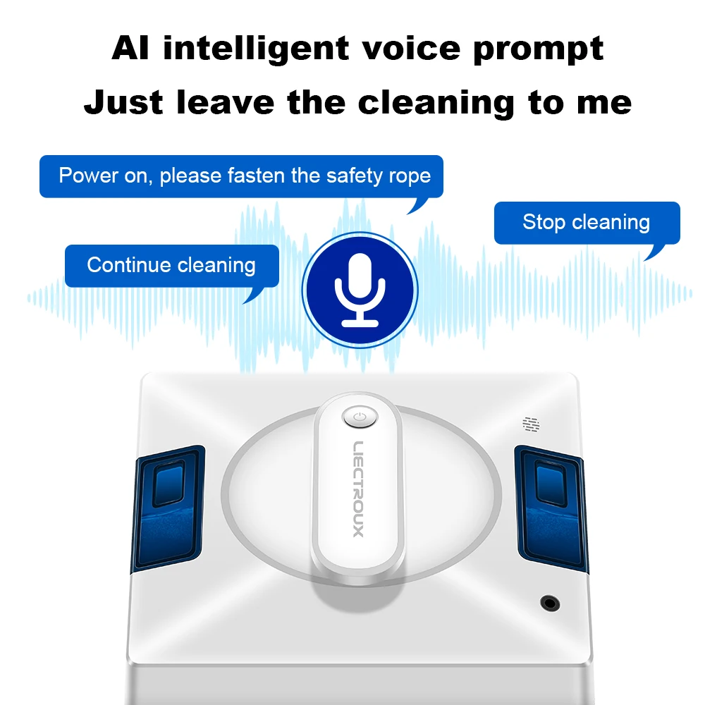 Roboter-Fensterputzer Liectroux YW509, 4-Wege-Wasserspray, Reinigungsroboter für Glasböden, Sensore Laser, intelligente Navigation,  Robot per la Pulizia delle Vetrate Domestiche, Controllo tramite APP.
