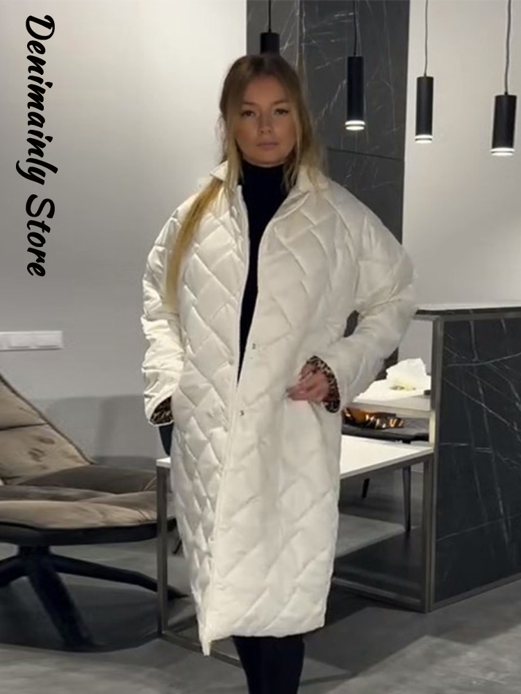 Mode Leopard Split Stepp Jacke Frauen Revers Einzelne Brust Volle Hülse Lose Warme Mantel 2025, Winter Dame Chic Outwears Neue