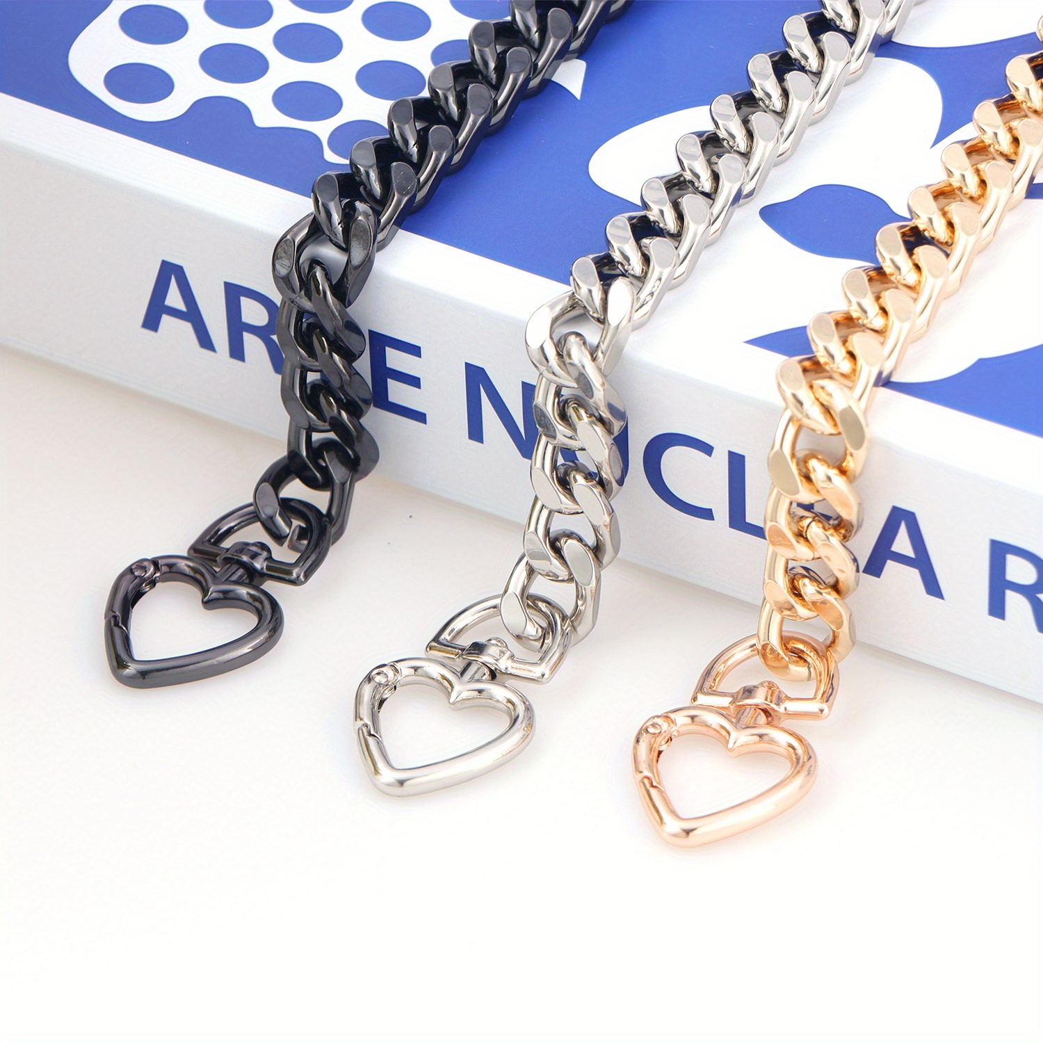 Extensor de correa de cadena de Metal para bolso, accesorio con forma de corazón, dijes, bandolera, 1 unidad