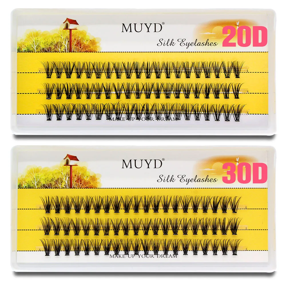 60pcs Wispy Mink Individual Cluster Eyelash Extension Natural Long Black False Lashes Russian Volume Professional Eyelashes