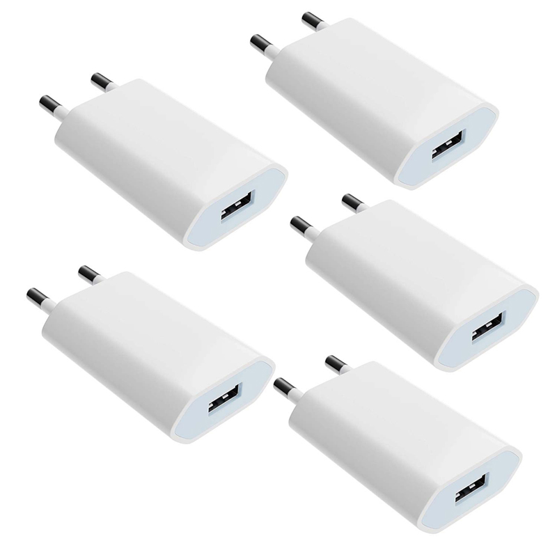5 Teile/los USB Lade EU Wand Ladegerät für Apple iPhone 7 8 6 6S Plus X XR XS 11 12 13 Pro Max 5 5S SE 2020 USB Stecker Adapter
