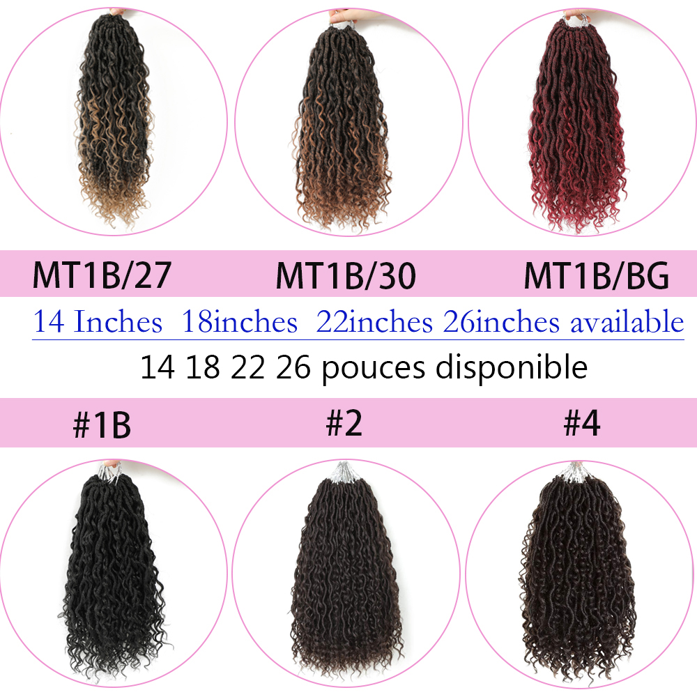 Encaracolado rio locs deusa falso locs crochê cabelo pré-loop tranças sintéticas extensões longo preto dreadlocks trança cabelo iparty