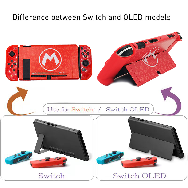 Para nintendo switch escudo caso duro "m" e "l" estilo habitação protetora capa fina pele ns switch oled acessórios do jogo