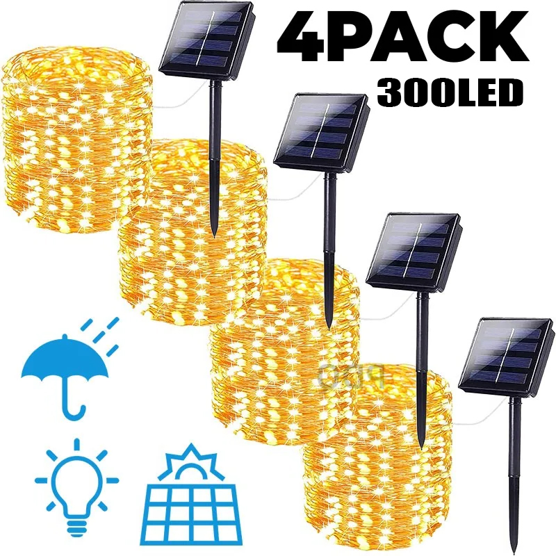 Christmas Decor Outdoor LED Solar String Light Led Twinkle Waterproof Lamp Garden Fairy Lights for Party Decor 6m/12m/23m/33m
