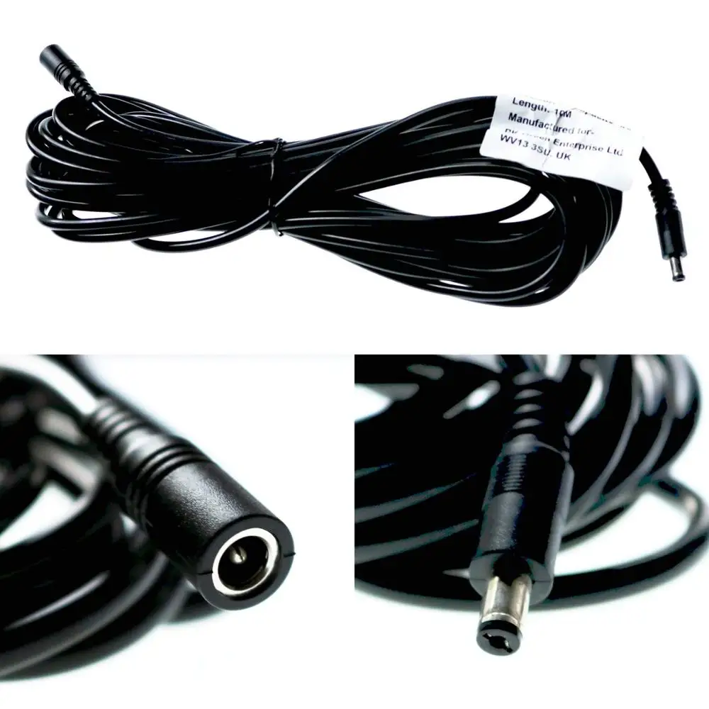 Cable de extensión CC 1M 2M 3M 5M 10M 5,5x2,1mm enchufe hembra a macho para 12V 5V 24V Cable adaptador de corriente cámara CCTV para el hogar tira de LED