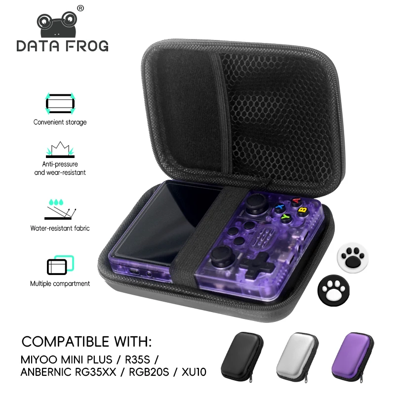 Bolsa portátil Data Frog para RG35XX Plus, funda para ANBERNIC RG35XX, accesorios para R35S RGB20S para Miyoo mini Plus