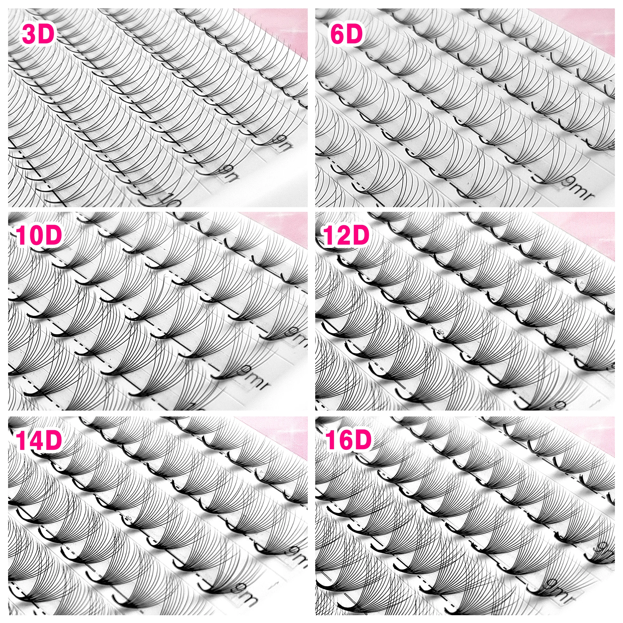 CoMango Wispy Pointy Base Premade Russian Volume Fans 3D 6D 10D 12D 14D 16D Lashes Extension 300 Fans False Mink Eyelashes
