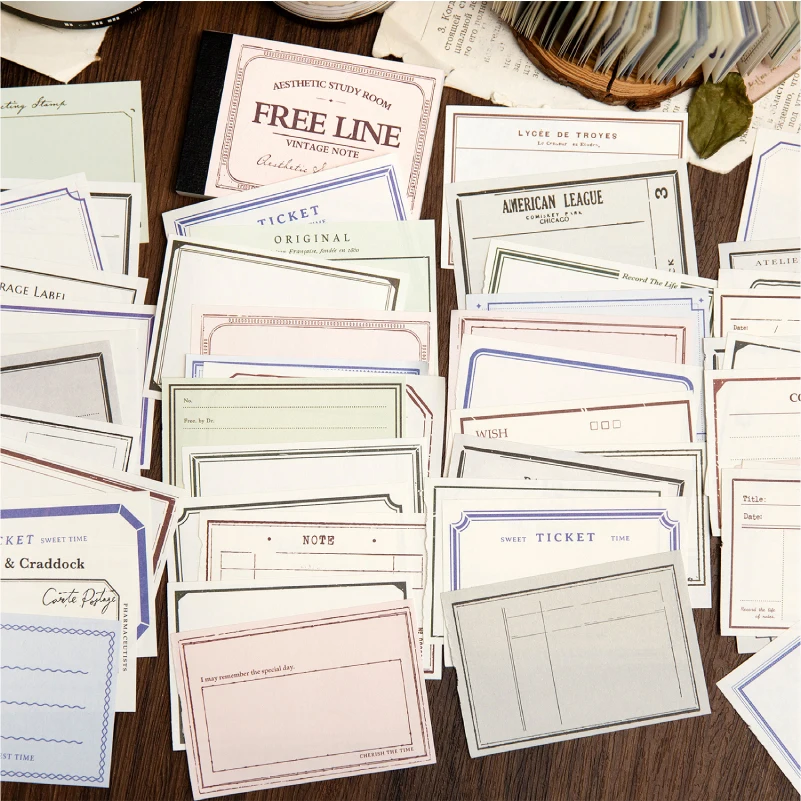 Yoofun 96 sheets Vintage Style Memo Pad Material Paper for Journal Planner Scrapbooking Materials Stationery Notes Paper