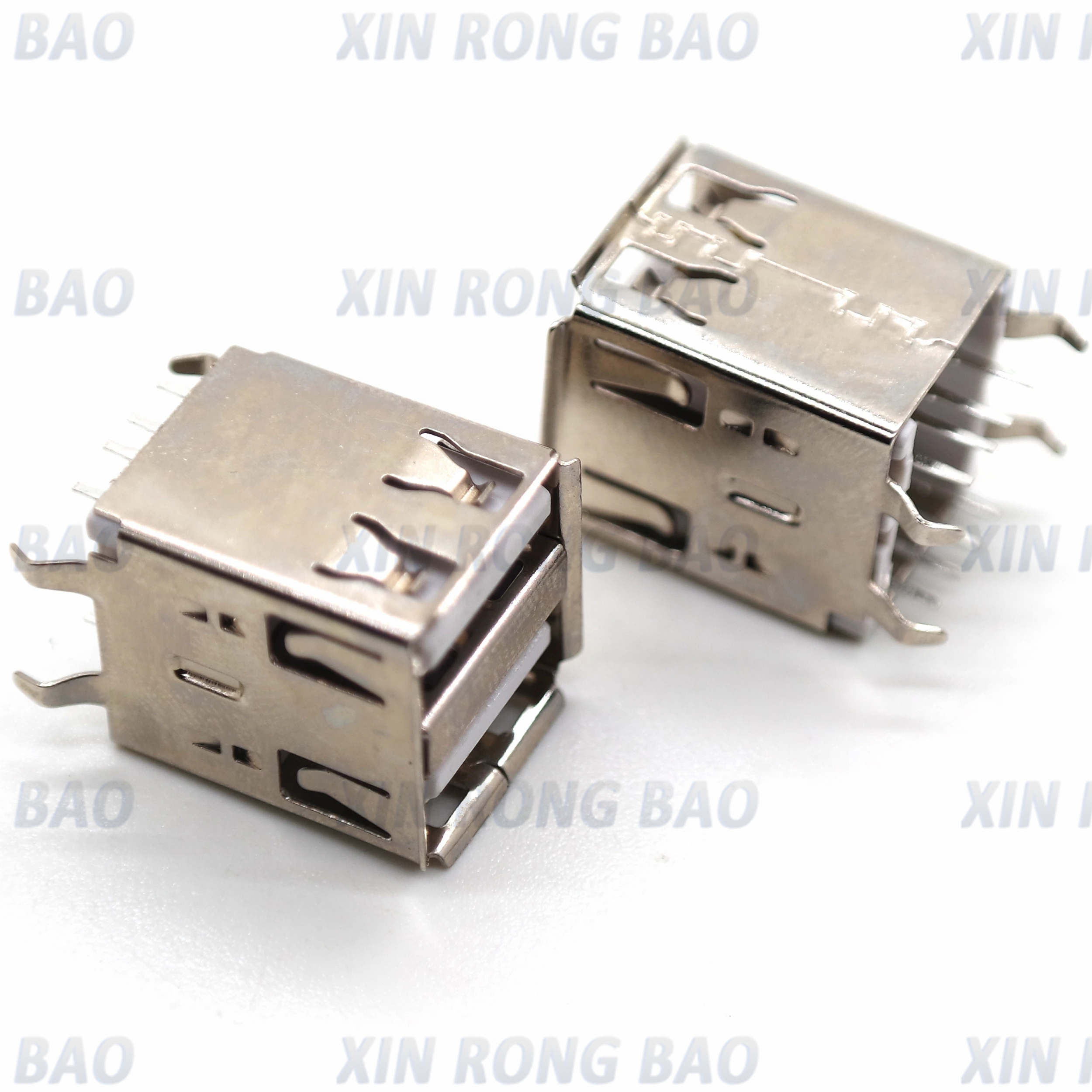 10 Stück einer f180 ° 17 flachen elastischen Crimp ung gebogenen Fuß weißen Gummi Eisens chale a-Typ Doppels chnitt stelle USB weibliche Basis